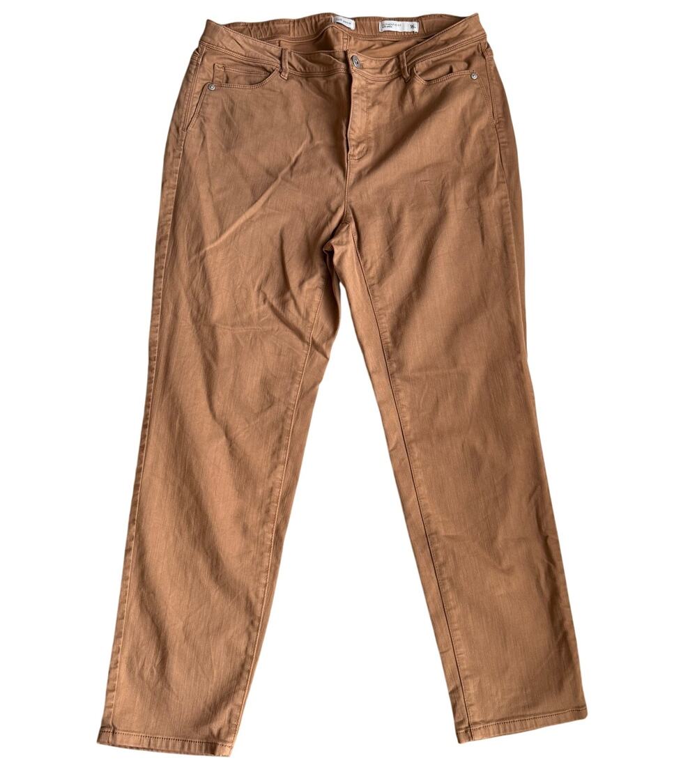 J. Jill Authentic Fit Slim Leg Ankle Brown Denim Jeans 16R Casual Comfy Stretch
